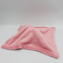 Doudou plat couverture ours gris rose