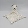 Doudou ours blanc gris triangles mouchoir NICO