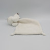 Doudou ours blanc gris triangles mouchoir NICO