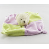 Doudou plat ours vert mauve CMP