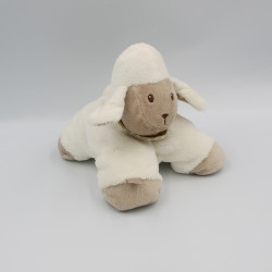 Doudou mouton blanc beige foulard pois NATTOU 20 cm