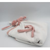 Doudou lapin rose blanc couverture Lapidou NATTOU