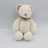 Doudou ours blanc bandanas gris NICOTOY 30 cm