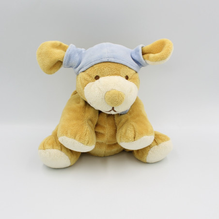 Doudou chien beige bonnet bleu NOUKIE'S 26 cm