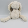 Grand Doudou lapin blanc laine écharpe marron TEX BABY