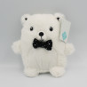 Doudou ours blanc noeud papillon noir étoiles TEX BABY NEUF