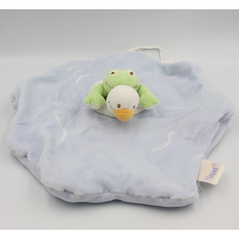 Doudou range pyjama grenouille vert bleu NOUKIE'S