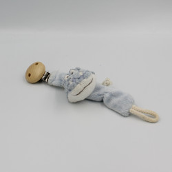 Doudou attache tétine crocodile bleu Bill NOUKIE'S