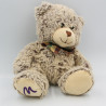 Peluche ours beige marron noeud carreaux MARIONNAUD