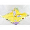 Doudou plat couverture jaune satin Lumpy l'éléphant Winnie Disney