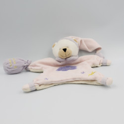Doudou marionnette ours rose mauve UN REVE DE BEBE CMP