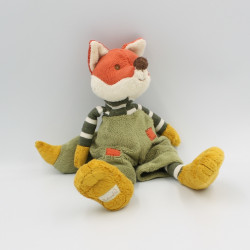 Doudou renard orange vert jaune BUKOWSKI