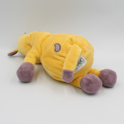 Doudou vache girafe jaune coeur violet INFLUX