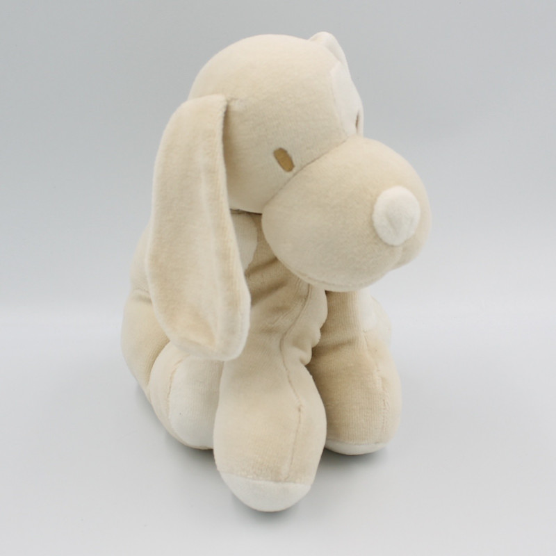 Doudou chien beige blanc SUCRE D'ORGE