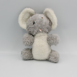 Ancien Doudou peluche éléphant gris Nounours