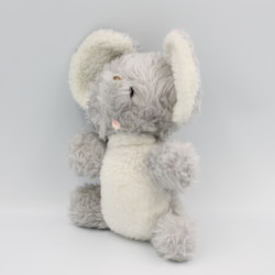 Ancien Doudou peluche éléphant gris Nounours