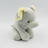 Peluche doudou éléphant gris jaune TY BUBBLES