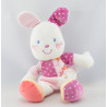 Doudou lapin blanc robe rose pois fleurs NICOTOY KIABI