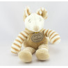 Doudou Nature blanc rayé beige Souris Doudou et compagnie