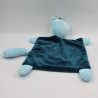 Doudou plat raton renard indien bleu blanc MOTS D'ENFANTS