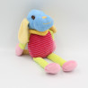 Doudou chien rose bleu vert jaune PLAYKIDS