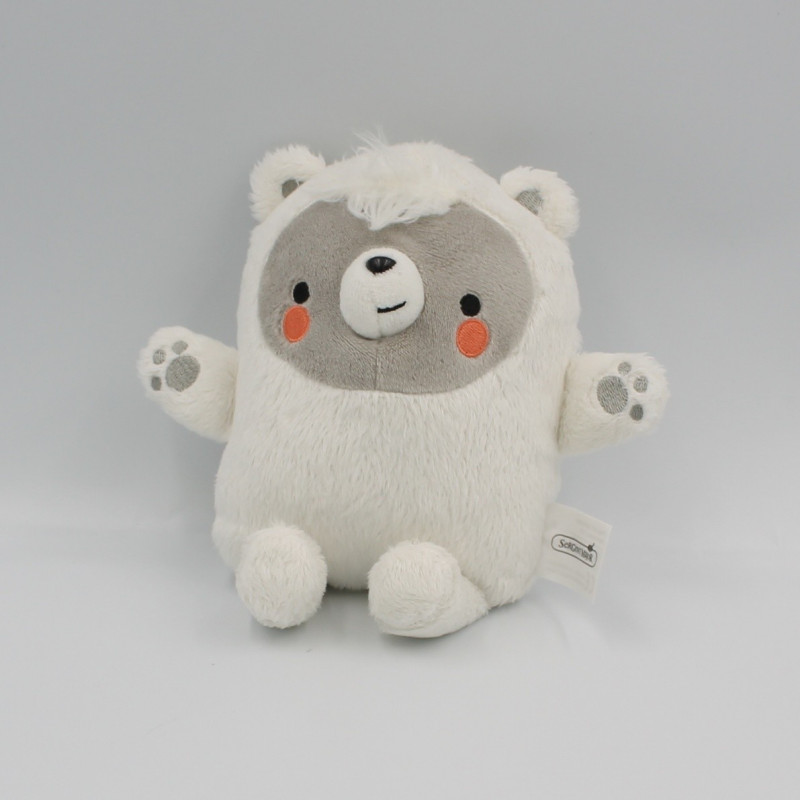 Doudou ours blanc gris SERGENT MAJOR