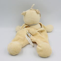 Doudou musical ours jaune abeille foulard bleu Tonton NOUKIE'S