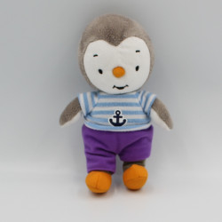 Doudou Tchoupi bleu rayé violet JEMINI