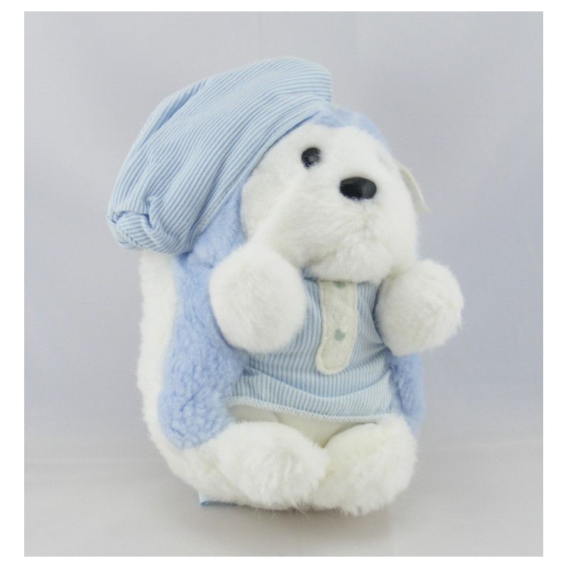 Doudou hérisson bleu gilet TARTINE ET CHOCOLAT 