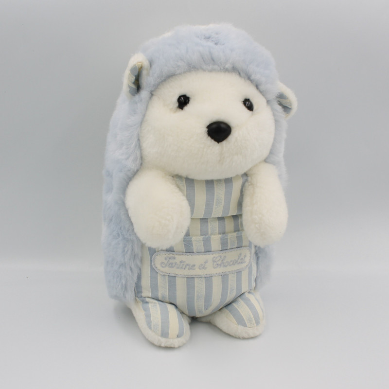 Doudou hérisson bleu rayé TARTINE ET CHOCOLAT 30 cm
