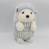 Doudou hérisson bleu rayé TARTINE ET CHOCOLAT 30 cm
