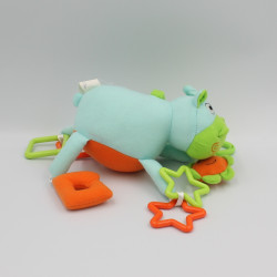 Doudou eveil hochet hippopotame bleu vert orange BEBE CONFORT