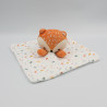 Doudou plat renard orange blanc feuilles SIPLEC