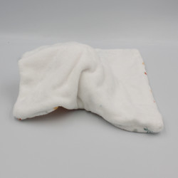 Doudou plat renard orange blanc feuilles SIPLEC