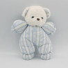 DOUDOU OURS BLANC RAYÉ BLEU TARTINE