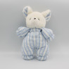 Doudou souris blanc rayé bleu TARTINE ET CHOCOLAT
