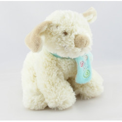 Doudou chien beige Scuba noeuds rose NOUKIE'S