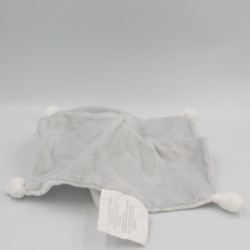 Doudou plat lapin blanc gris pois SIPLEC