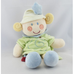 Doudou lutin escargot vert bleu spirale étoiles KIABI