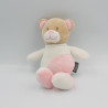 Doudou ours blanc rose étoiles TOM & ZOE
