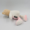 Doudou ours blanc rose étoiles TOM & ZOE