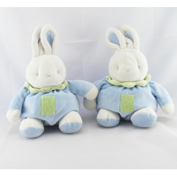Doudou Lapin boule bleu vert KLORANE