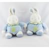 Doudou Lapin boule bleu vert KLORANE