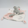 Doudou plat lapin gris rose blanc Forever PAT & RIPATON LA HALLE