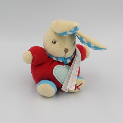 Mini doudou lapin rouge bleu pois colors Kaloo