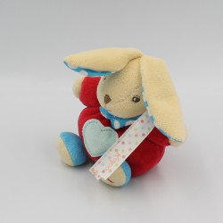 Mini doudou lapin rouge bleu pois colors Kaloo