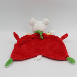 Doudou plat souris rouge fruits NICOTOY