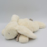 Doudou et compagnie lapin blanc gris beige taupe tout doux Bonbon 32 cm