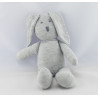Doudou lapin gris pull rayé noir PETIT BATEAU 