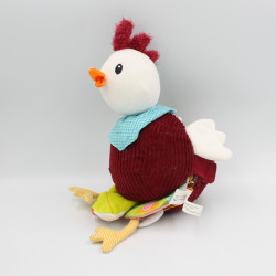 Doudou eveil vibrant oiseau poule rouge John LILLIPUTIENS